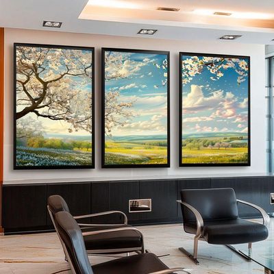 Quadro Decorativo Trio Paisagem Branca 3 Peças