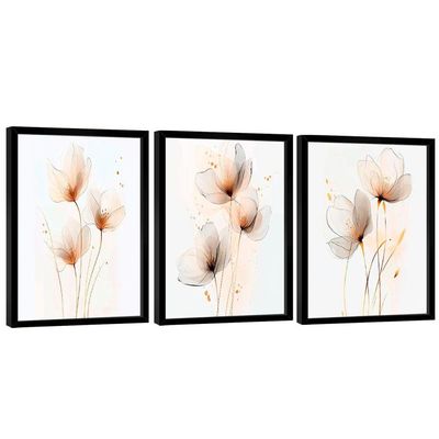 Quadro Decorativo Trio Flor Minimalista Elegância