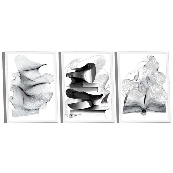 Quadro Decorativo Abstrato Ilustração Simples