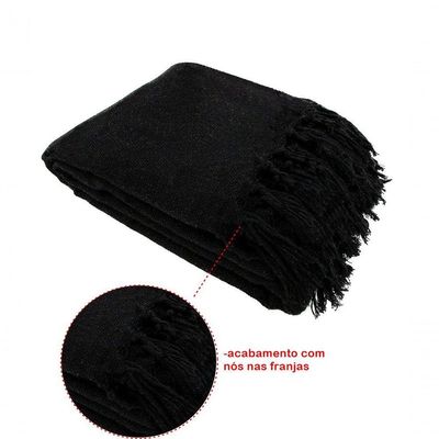 Manta Para Sofá Tipo Manta Capa De Sofá 2,40 X 1,80 Cor:Preto