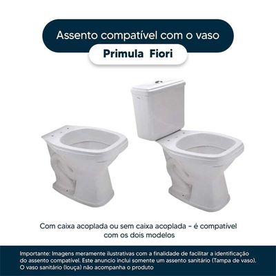 Assento Sanitário Soft Close Primula Plus Cinza Escuro Para Vaso Fiori