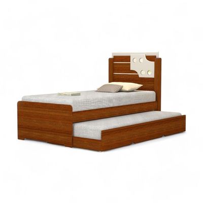 Cama Bibox Solteiro Com Aplique Luiza Cinamomo E Off White