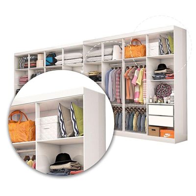 Closet Casal Duplo Rubi 8 Gavetas Branco