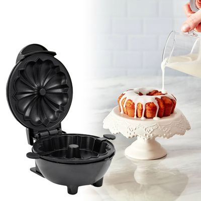 Mini Máquina De Fazer Bolo Assar Portátil Cake Maker 110v - Preto