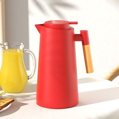 Garrafa Termica Jarra Inox Cafe Cha 1 Litro Cabo Madeira - Preto