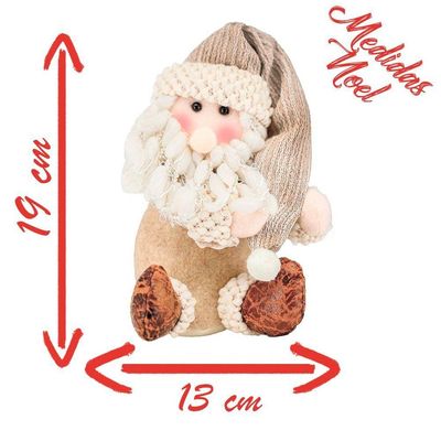 Decoração Enfeite Natal Tecido Papai Noel Natalino 19cm