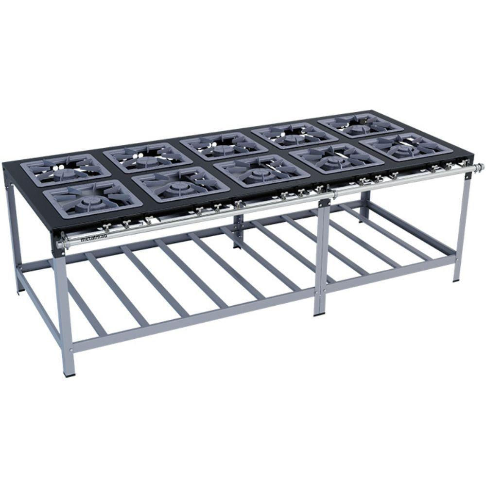 Fogão 10 Bocas Metalmaq Super Luxo Cinza - M17