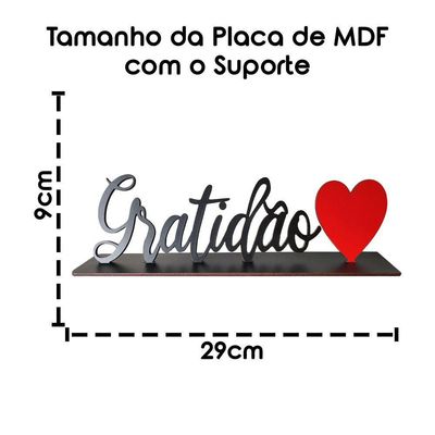 Palavra De Mesa Em Mdf Adesivada Com Base Mdf Gratidão