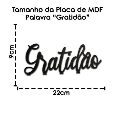 Palavra De Mesa Em Mdf Adesivada Com Base Mdf Gratidão