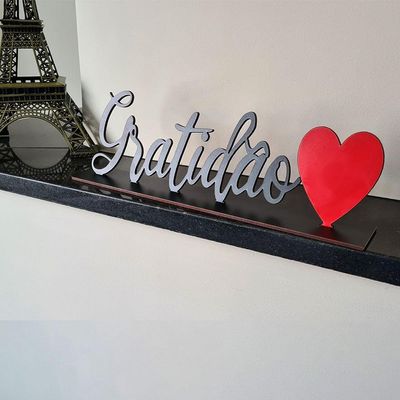 Palavra De Mesa Em Mdf Adesivada Com Base Mdf Gratidão