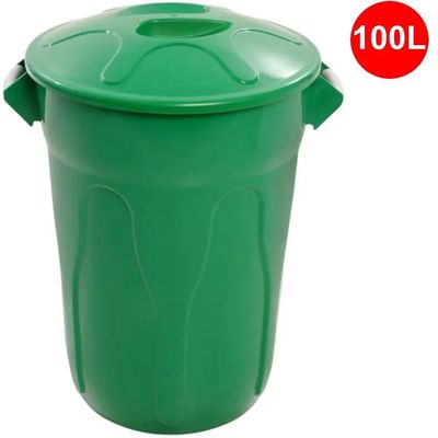 Lixeira Cesto Balde Com Tampa 100 Litros Verde JSN