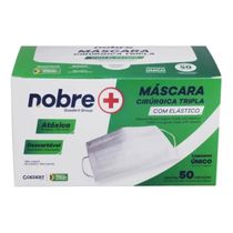 Kit 5 Máscara Descartável Tripla Elástico Clipe Nasal 50 Un.