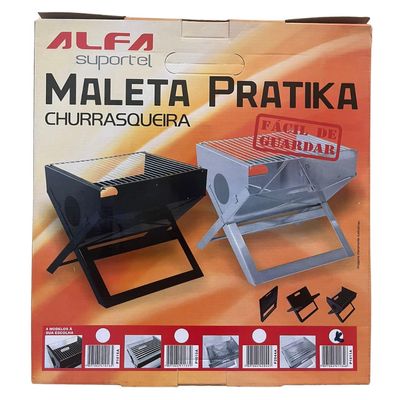 Churrasqueira Portatil Carvão Pratic Maleta Dobrável Camping