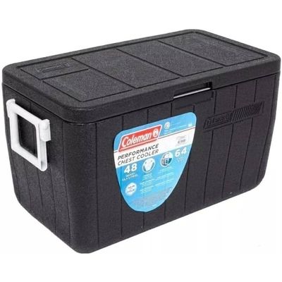 Caixa Térmica Coleman 48qt 45,4 Litros Cor Preto 64 Latas