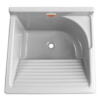 Tanque de Lavar Roupa 20L Cinza com Gabinete 46x43x93cm Lavanderia Área de Serviço
