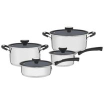 Jogo de Panelas 4 Peças Tramontina Solar Ceramic Aço Inox Fundo Triplo