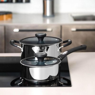 Jogo de Panelas 4 Peças Tramontina Solar Ceramic Aço Inox Fundo Triplo