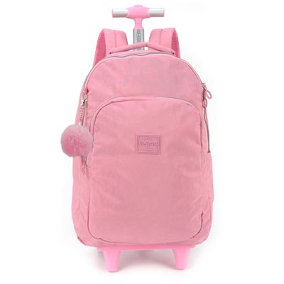 Mochila Rodas Escolar Juvenil Crinkle Up4You Luxcel MC51610 Rosa