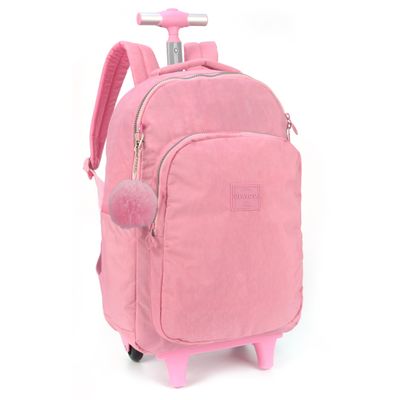 Mochila Rodas Escolar Juvenil Crinkle Up4You Luxcel MC51610 Rosa