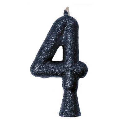 Vela De Aniversário Puro Glitter Preta Modelo 8