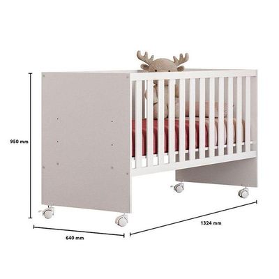 Berço 3540 E Guarda Roupa Com Cômoda 4070 Doce Sonho Branco Brilho E Colchão Gazin – Qmovi