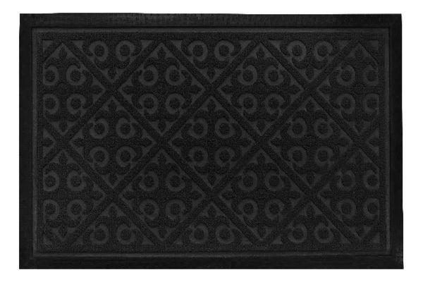 Tapete Capacho Waterkap Residencial 45cm X 75 Preto Kapazi Marrom