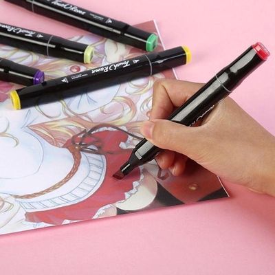 Conjunto De Canetinhas Marcador Permanente Ponta Dupla 48 Cores