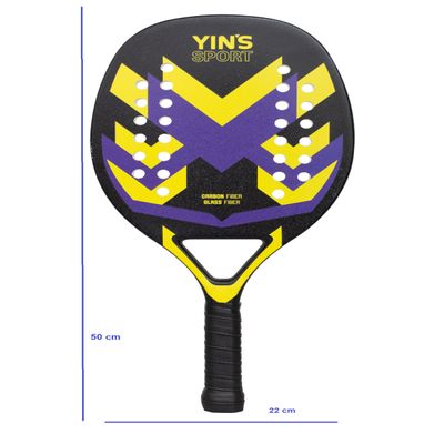RAQUETE SEMI PRO BEACH TENNIS ROXO CARBONO E FIBRA DE VIDRO