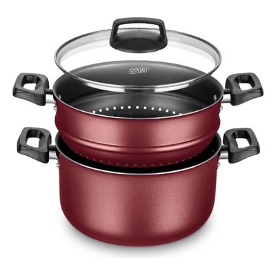 Panela A Vapor Cozivapor 3 Em 1 Antiaderente 3,2 L Cereja Mta