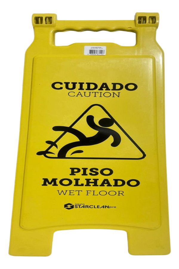 Placa De Sinalização Limpeza Piso Molhado Star Clean