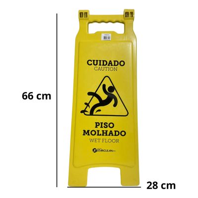 Placa De Sinalização Limpeza Piso Molhado Star Clean