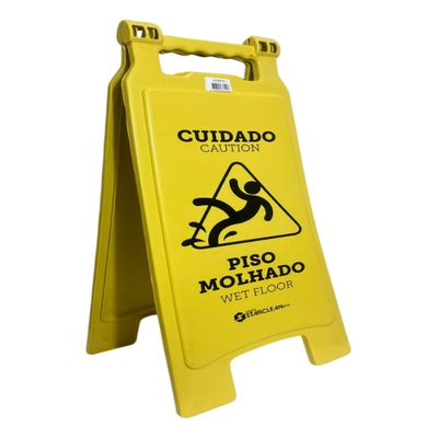 Placa De Sinalização Limpeza Piso Molhado Star Clean