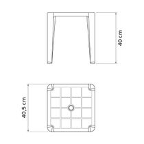 Mesa de Apoio Tramontina Pituba ECO 40 x 40 x 40 cm em Polipropileno Preto