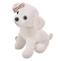 Chaveiro Cachorro Pelúcia Branco Com Laço 11cm