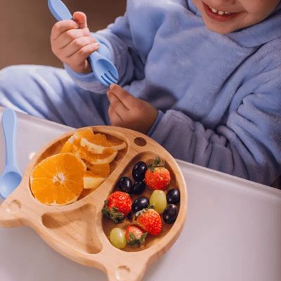 PRATO DE BAMBU COM VENTOSA DE SILICONE RAPOSA - PETIT PIÁ