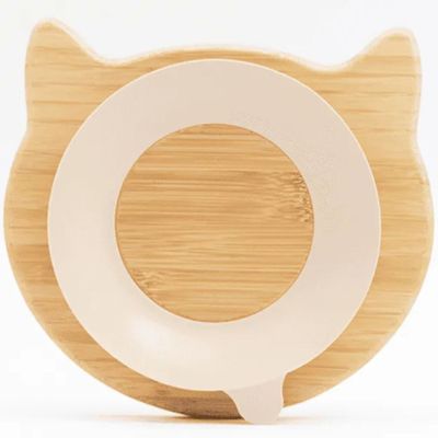 PRATO DE BAMBU COM VENTOSA DE SILICONE RAPOSA - PETIT PIÁ