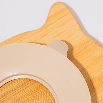 PRATO DE BAMBU COM VENTOSA DE SILICONE RAPOSA - PETIT PIÁ