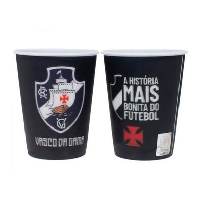 Jogo com 2 Copos De Plástico 3D Vasco 400ml