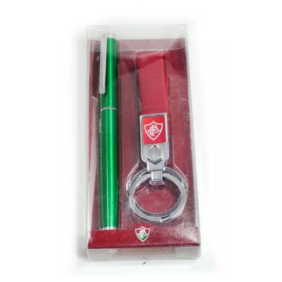 Jogo Caneta Touchscreen De Metal Com Chaveiro Fluminense