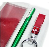 Jogo Caneta Touchscreen De Metal Com Chaveiro Fluminense