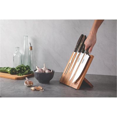 Conjunto para Churrasco Tramontina em Aço Inox e Madeira Polywood Castanho – 5 Peças