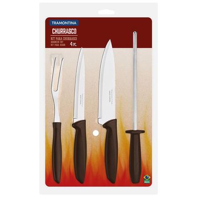 Conjunto para Churrasco Tramontina Plenus em Inox e Polipropileno – 4 Peças