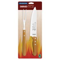 Conjunto para Churrasco Trinchante Tramontina Dynamic em Aço Inox e Madeira – 2 Peças