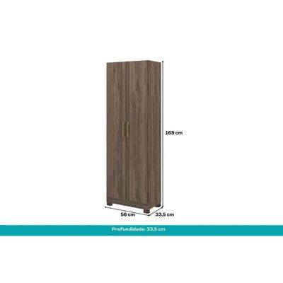 Armário Multiuso Lavanderia 626 c/ 2 Portas e Pés Noce - Carraro