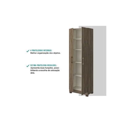 Armário Multiuso Lavanderia 626 c/ 2 Portas e Pés Noce - Carraro