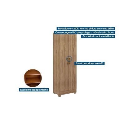 Armário Multiuso Lavanderia 626 c/ 2 Portas e Pés Branco - Carraro