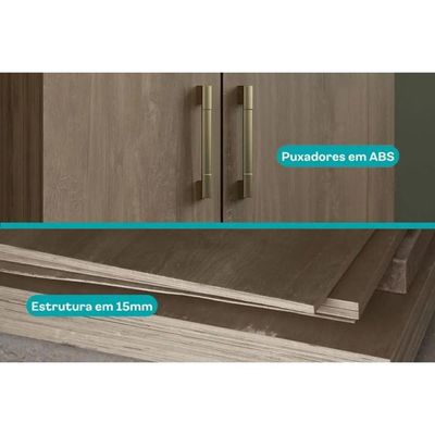 Armário Multiuso Lavanderia 626 c/ 2 Portas e Pés Branco - Carraro