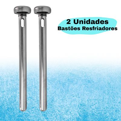 Kit 2 Bastão Resfriador Aço Inox Bebida Gelada Garrafa Refrigerante