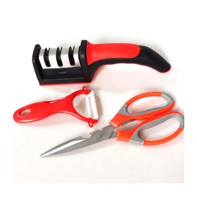 Kit Cozinha Amolador De Faca Tesoura Descascador - Simples e eficiente, não requer água nem eletricidade