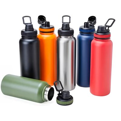 Garrafa Térmica Inoxidável Basic 1 Litro Academia Hidratação | Ideal para quem valoriza saúde - Cor:Branco